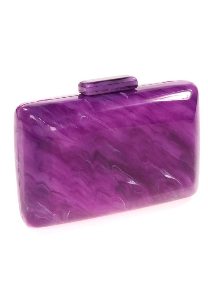 Bolso de fiesta nacarado con bordes redondeados