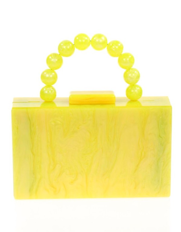 Pearly evening clutch bag with beaded handles