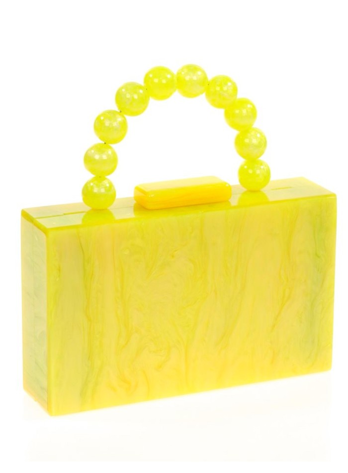 Sac de fête en nacre avec anse en perles