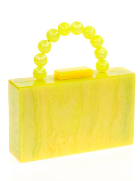 Sac de fête en nacre avec anse en perles