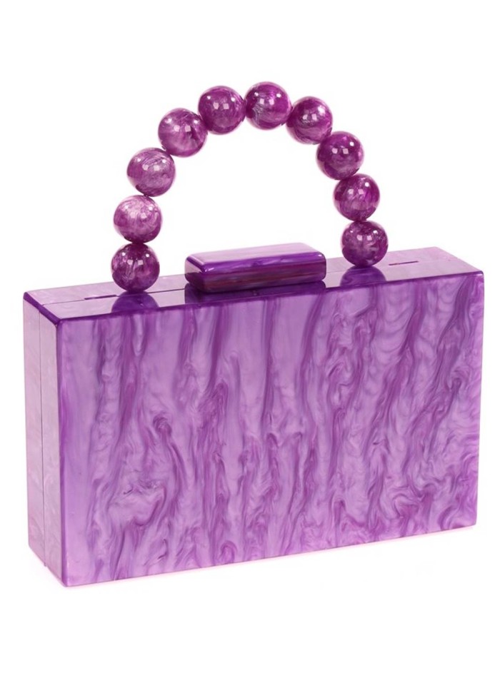 Sac de fête en nacre avec anse en perles