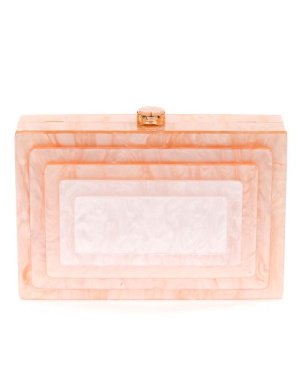 Bolso de fiesta nacarado con detalle frontal en capas