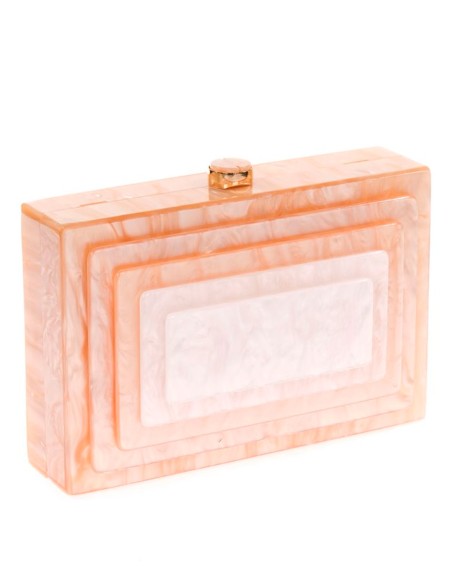 Pearly evening clutch bag with layered front detail