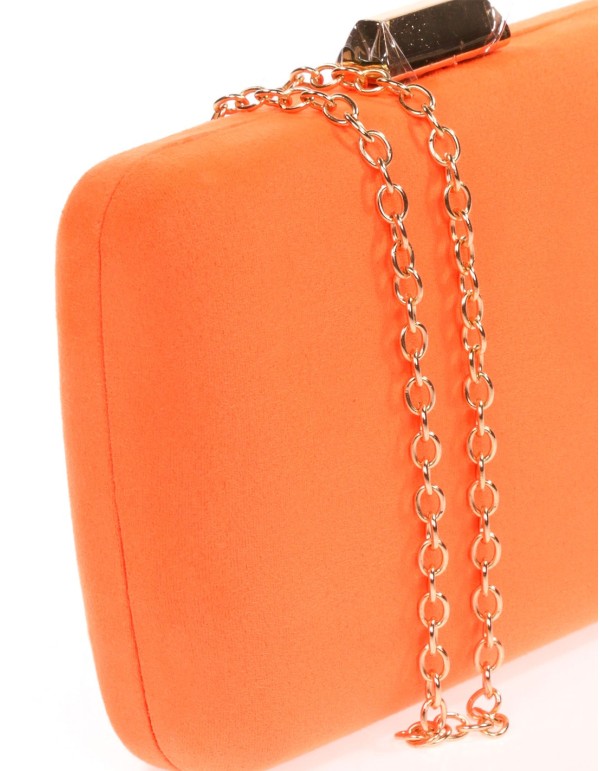 Suede evening clutch bag with metallic fastening 2