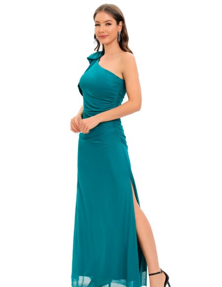 Robe longue de fête avec laçage sur l'épaule