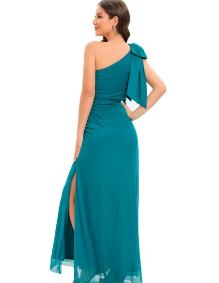 Robe longue de fête avec laçage sur l'épaule