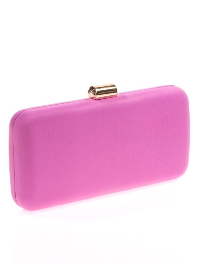 Bolso de fiesta liso en forma baguette