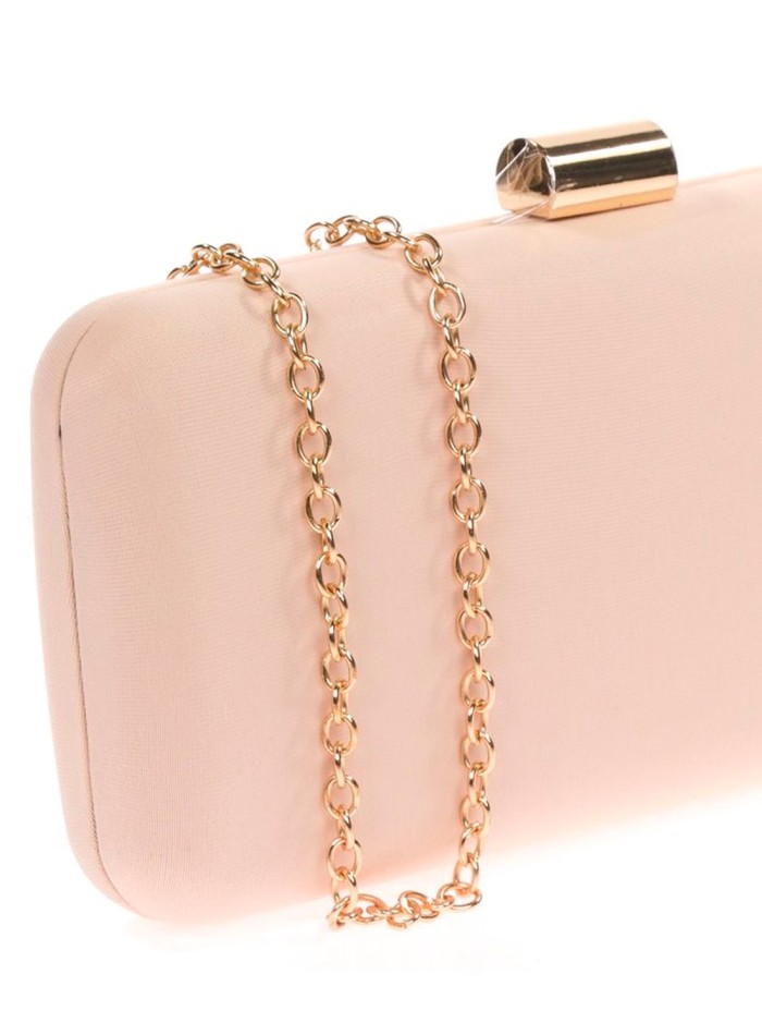 Plain baguette shaped evening clutch bag