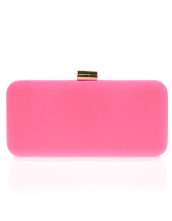 Plain baguette shaped evening clutch bag