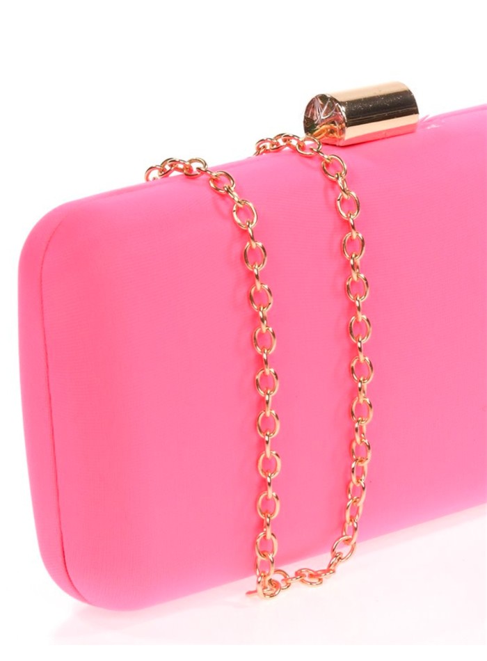 Plain baguette shaped evening clutch bag