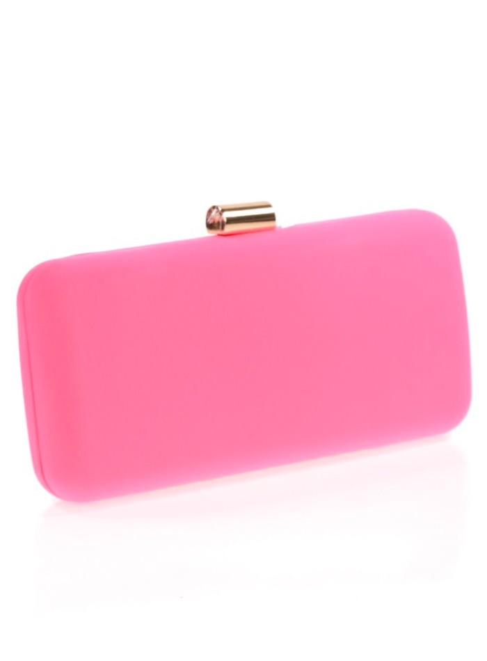 Plain baguette shaped evening clutch bag