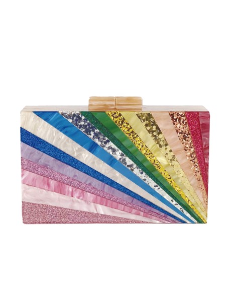 Pearly rainbow clutch bag