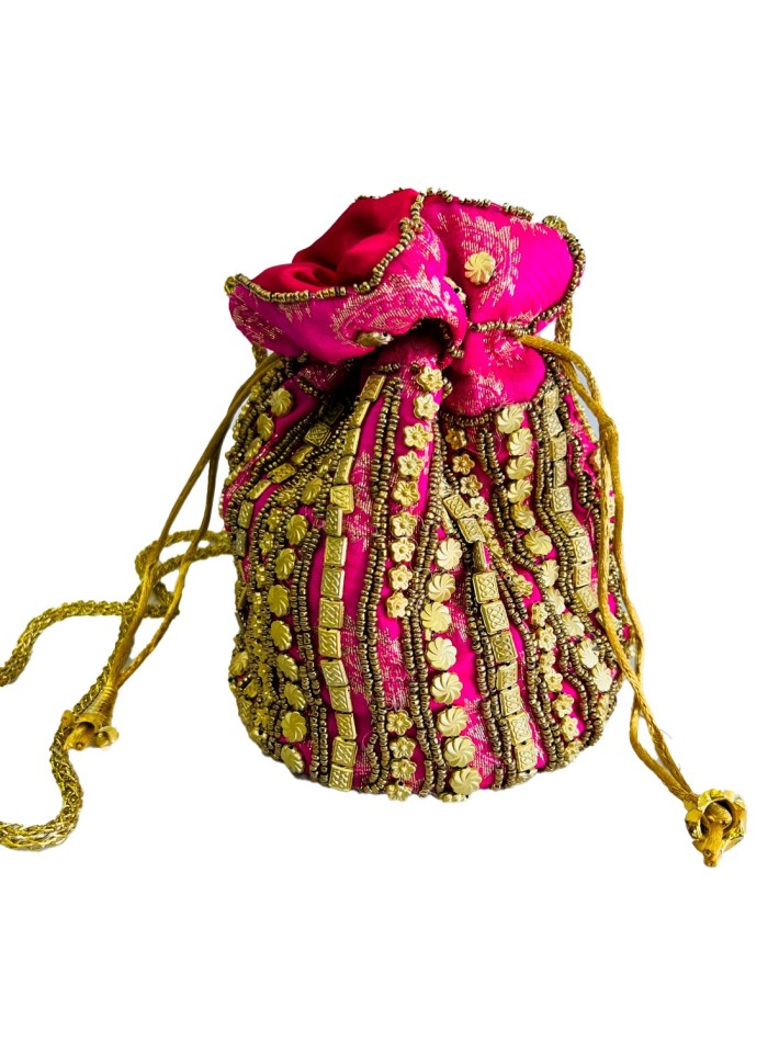 Beaded pouch bag for wedding guests