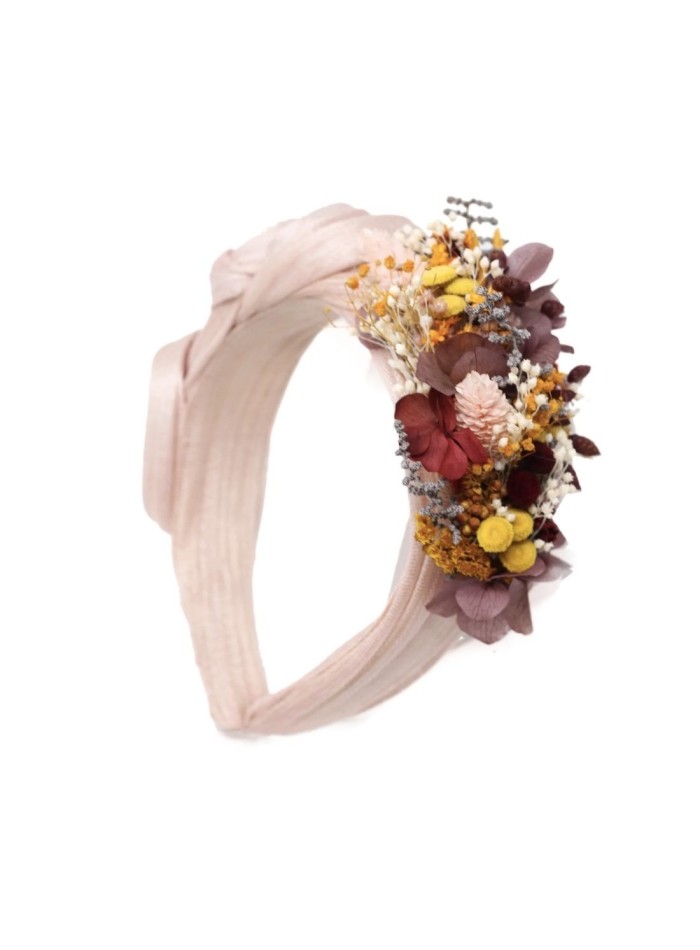 Ruffled party headband with knots and floral...