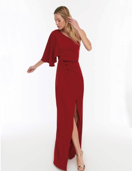 Robe longue de soirée avec encolure asymétrique - PERFECT GUEST