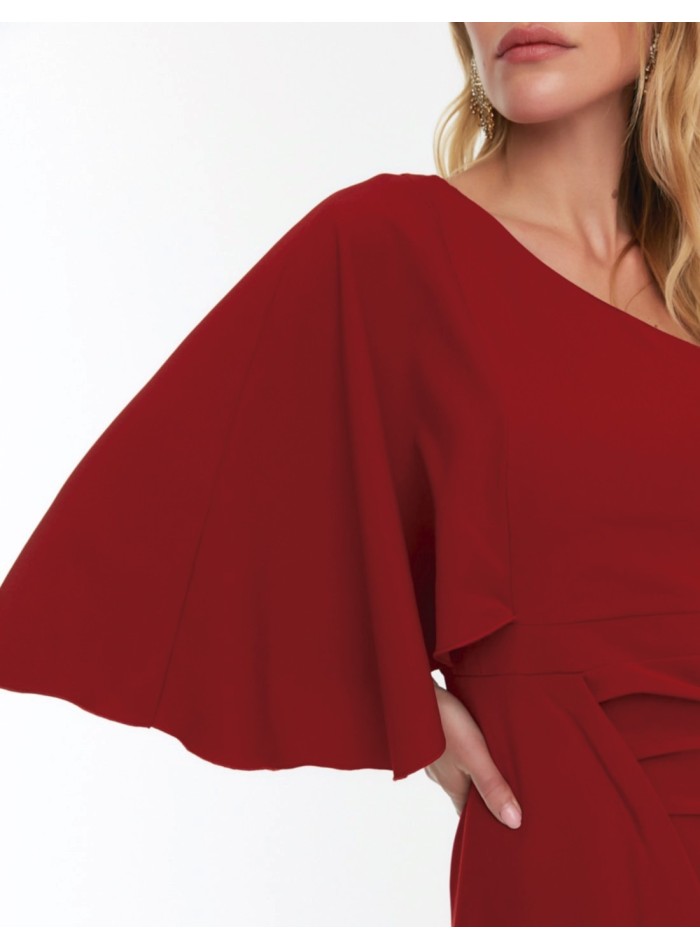 Vestido de fiesta largo con escote asimétrico -...