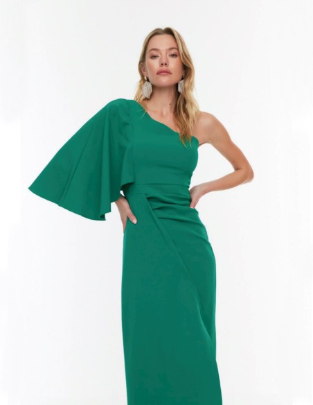 Robe longue de soirée avec encolure asymétrique - PERFECT GUEST