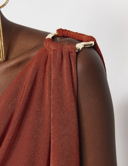 Grecian evening dress with gold details