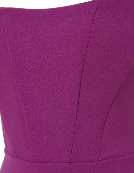 Vestido de cóctel con cuerpo corpiño y manga caída invitada tejido