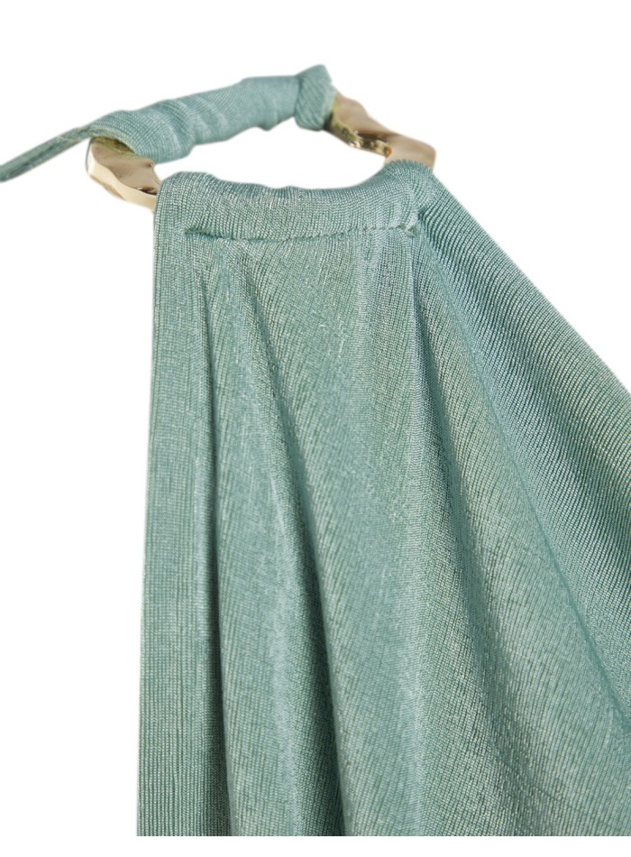 Robe de soirée de style grec bleu clair avec...