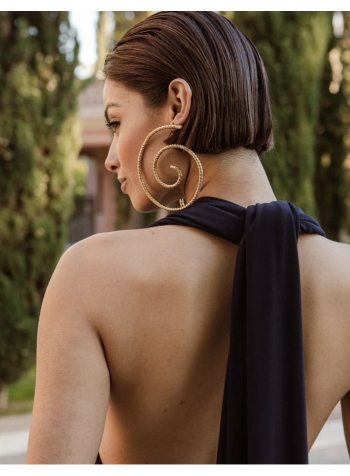 Long party jumpsuit with multi-position neckline