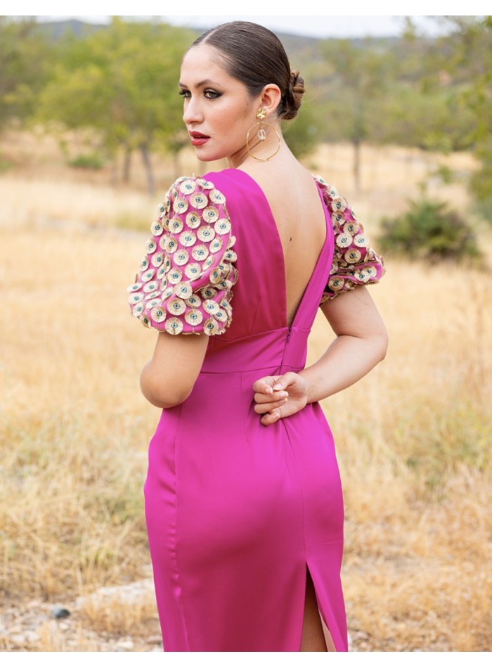 Cocktail dress with back neckline and short...