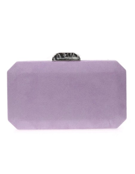 Octagonal mauve suede party bag - INVITADA PERFECTA