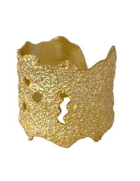 Brazalete de fiesta dorado irregular con textura