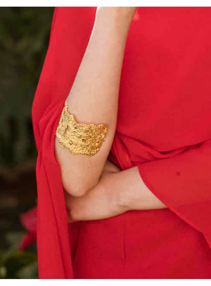 Gold-plated irregular textured party bracelet