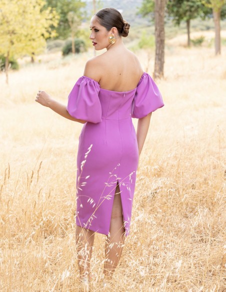 Strapless cocktail dress with sleeves