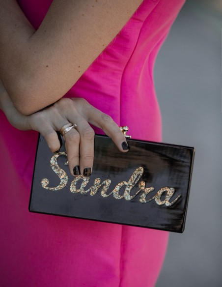 Mother of pearl party bag with personalised name