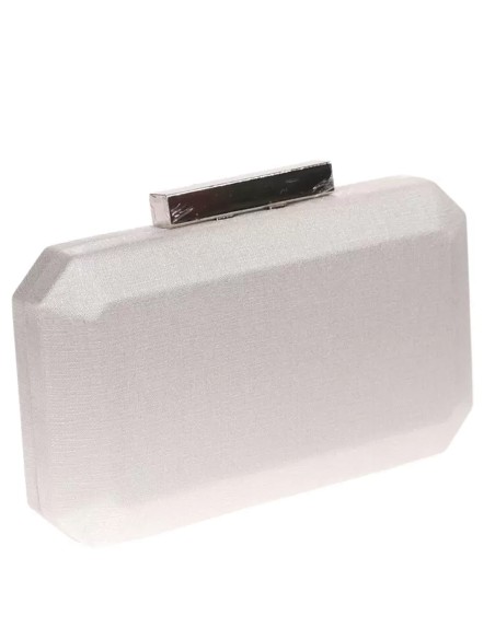 Sac de fête en tissu brillant avec fermoir métallique de forme octogonale