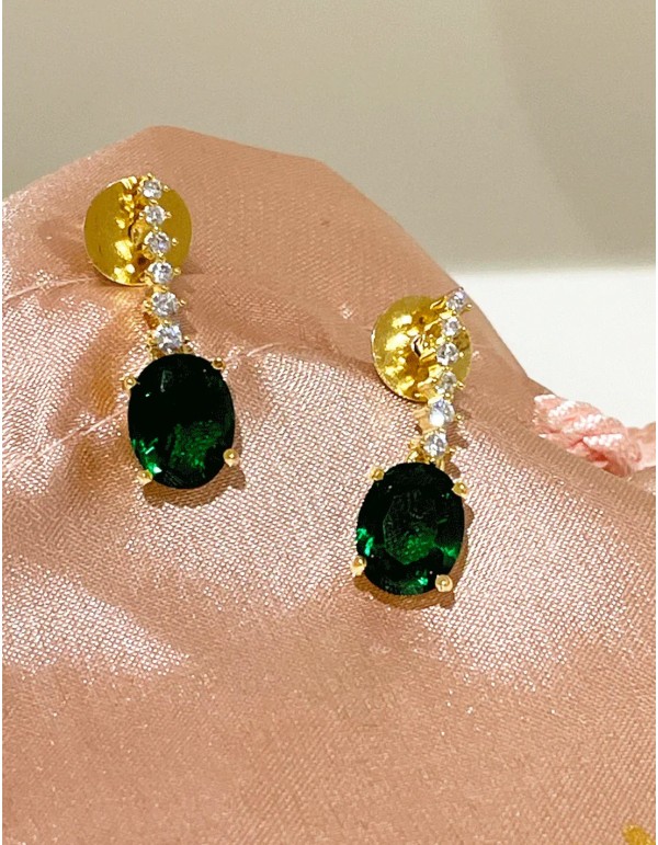 Pendientes de fiesta dorados con piedras semipreciosas