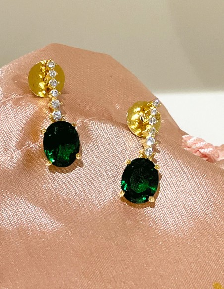 Pendientes de fiesta dorados con piedras semipreciosas