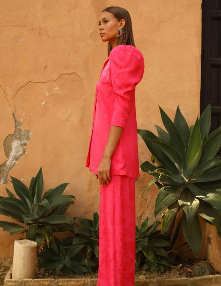 Traje de chaqueta con tejido fluido y pantalón palazzo de Meryfor