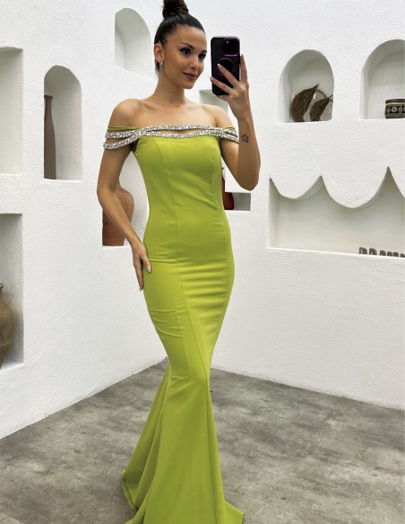 Robe de soirée sirène ajustée avec strass