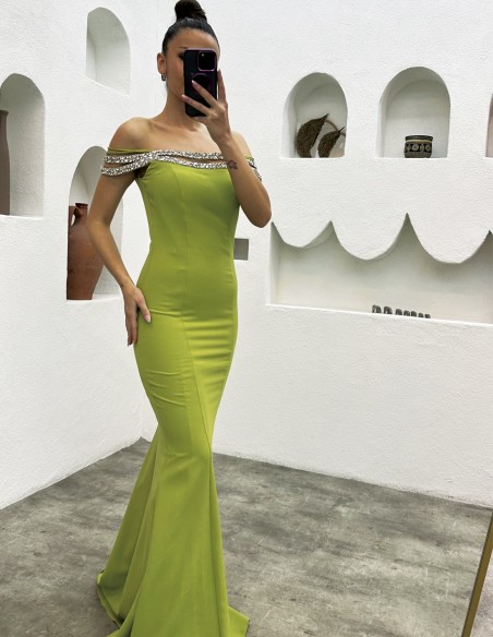 Robe de soirée sirène ajustée avec strass