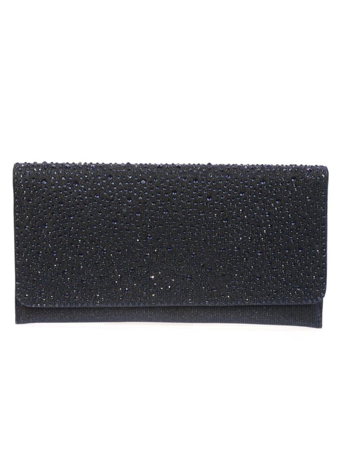 Evening clutch with rhinestones purple