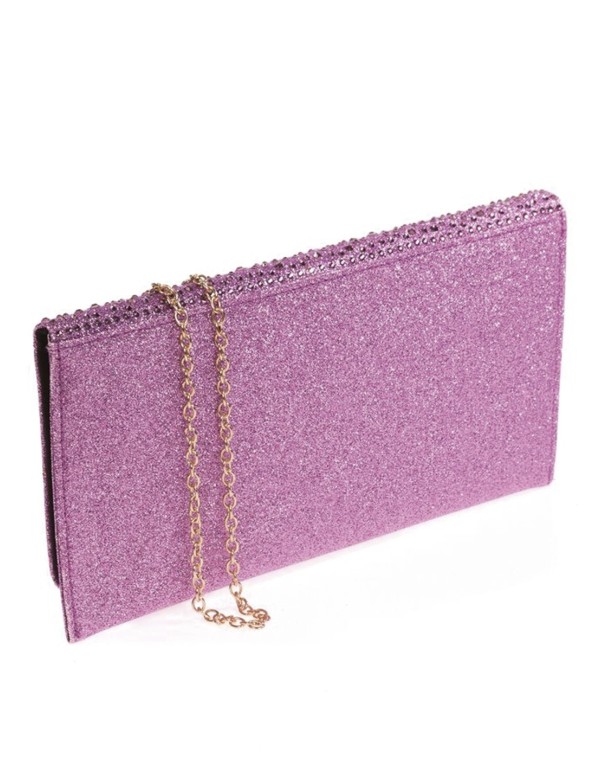 Evening clutch with rhinestones purple 2