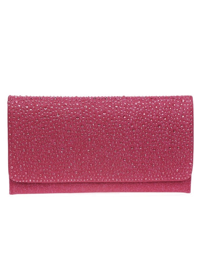 Evening clutch with rhinestones purple