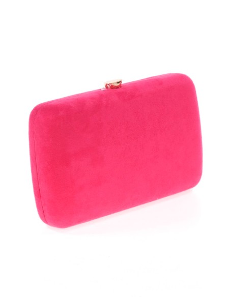 Bolso de fiesta de antelina con broche joya multicolor