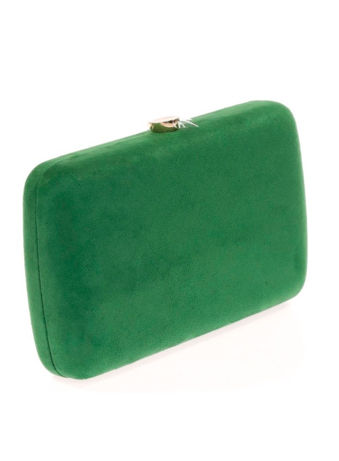 Suede evening clutch bag with multicoloured...