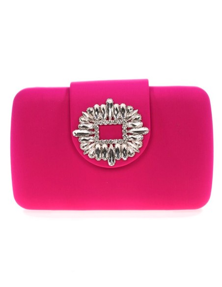 Evening clutch bag with jeweled brooch for wedding guests