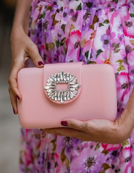 Party handbag with jewel brooch
