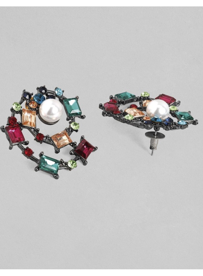 Pendientes de fiesta con forma de ola circular...