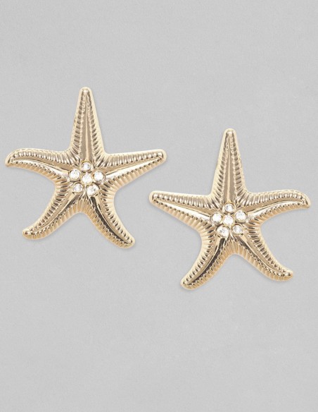 Starfish-shaped evening earrings