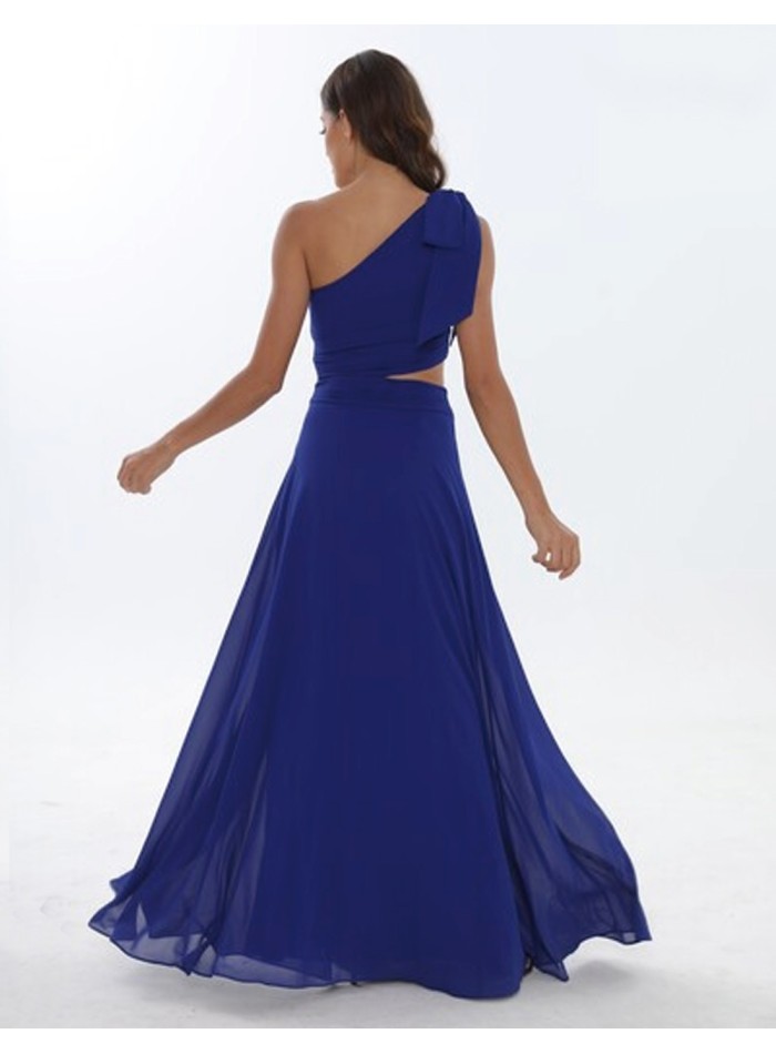 Evening dress with side cut-out and asymmetric...