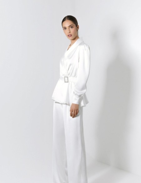 Robe de mariée blanche avec Veste et pantalon long