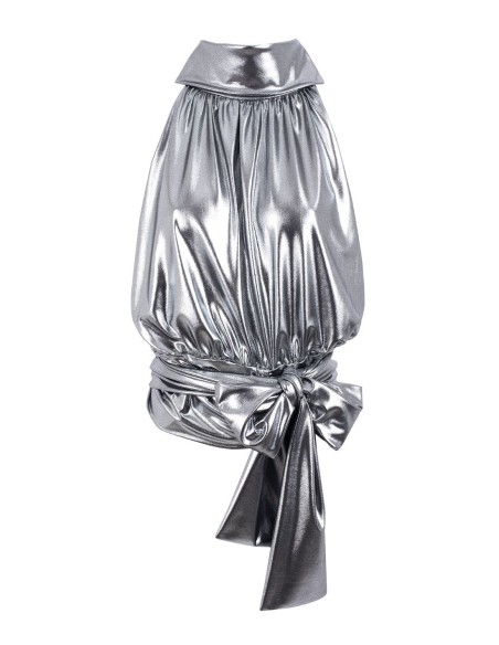 Top de fête drapé métallique