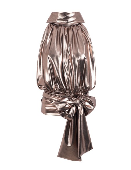 Metallic draped party top